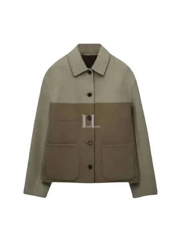 Reversible Workwear Cashmere Wool Jacket Sage - LOEWE - BALAAN 2