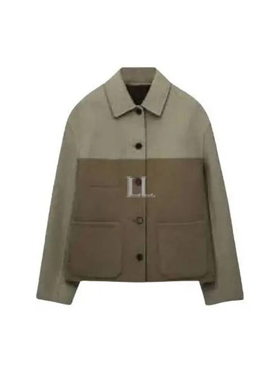 Reversible Workwear Cashmere Wool Jacket Sage - LOEWE - BALAAN 2