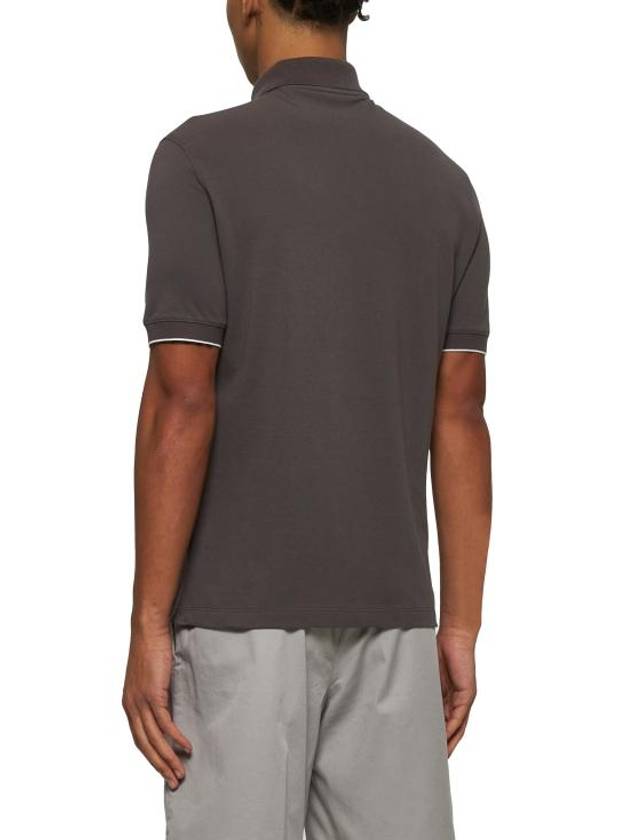 Logo Short Sleeve Polo Shirt Brown - BRUNELLO CUCINELLI - BALAAN 5