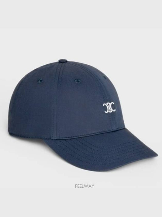 Triomphe logo cotton ball cap navy - CELINE - BALAAN 2