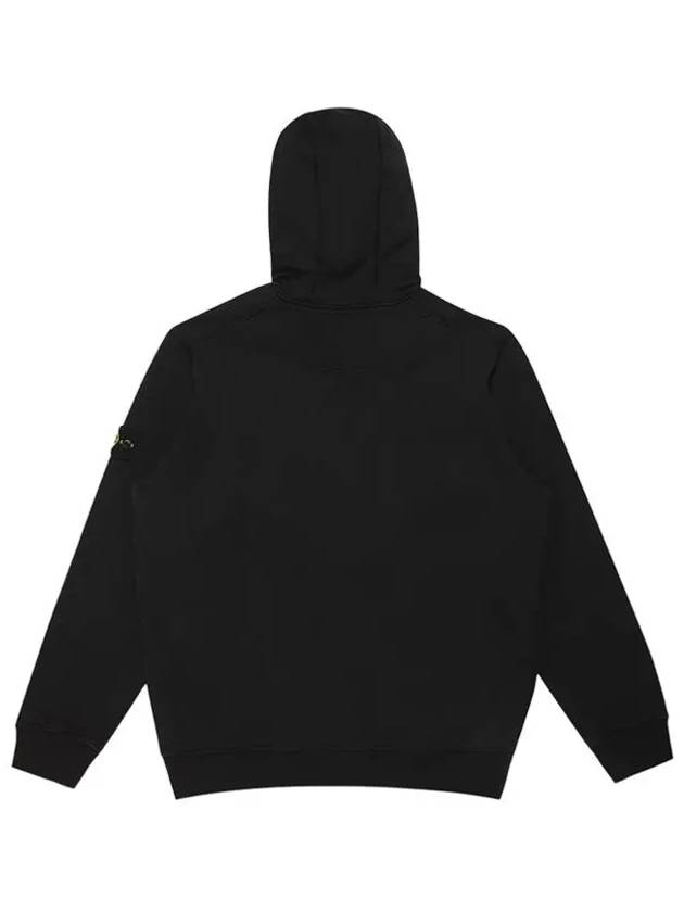 Logo Patch Cotton Fleece Hoodie Black - STONE ISLAND - BALAAN 3