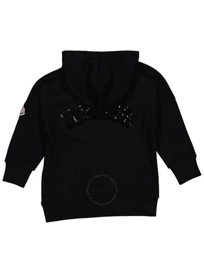 Moncler Girls Black Sequin Logo Hooded Jumper, Size 8A - MONCLER - BALAAN 2