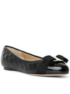 Varina Quilting Leather Ballet Flat Black - SALVATORE FERRAGAMO - BALAAN 2