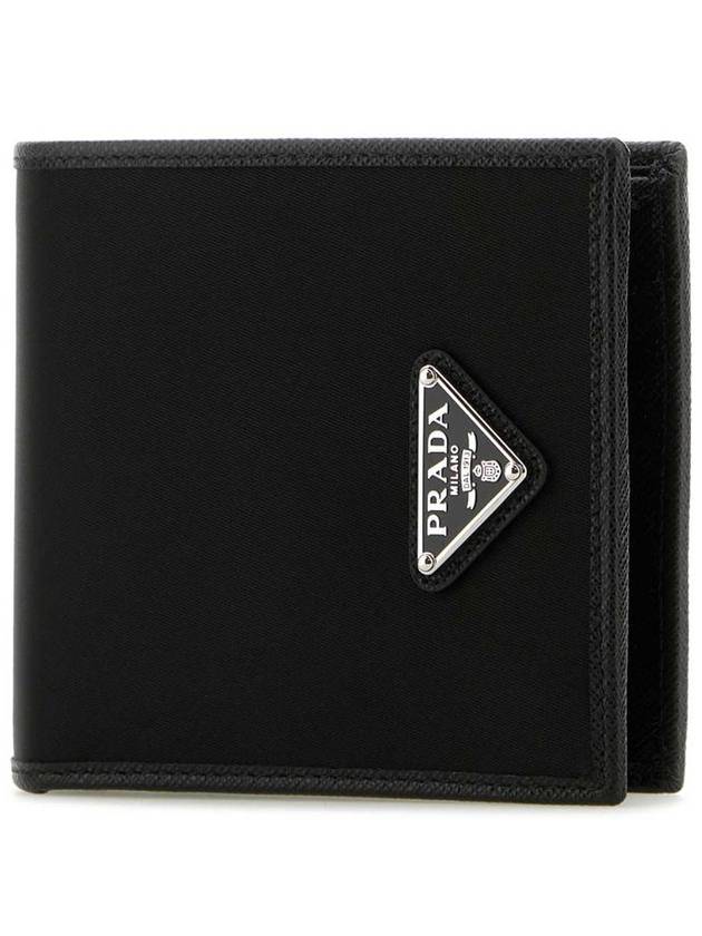 Triangle Logo Re-Nylon Half Wallet Black - PRADA - BALAAN 3