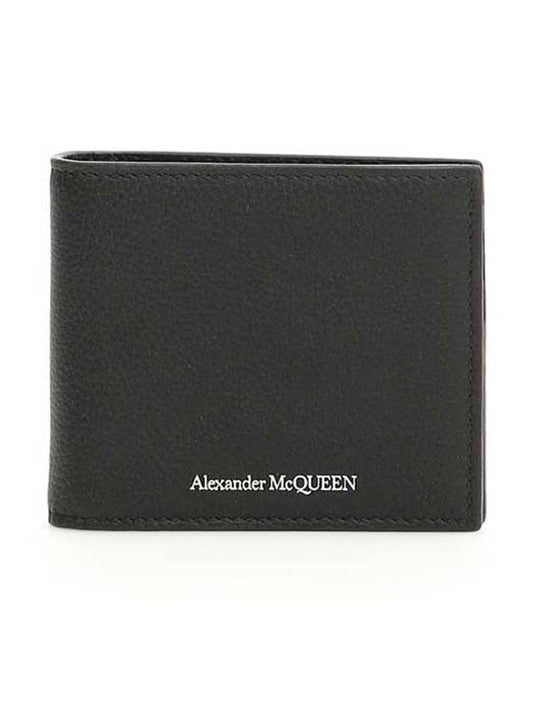 logo bifold wallet black - ALEXANDER MCQUEEN - BALAAN.