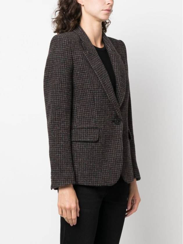 Kerstin Single Breasted Virgin Wool Blazer Jacket Brown - ISABEL MARANT - BALAAN 3