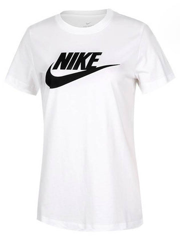 Women s Essential Icon Futura Short Sleeve T Shirt White - NIKE - BALAAN 1