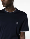 Cotton Short Sleeve T-Shirt Navy - BRUNELLO CUCINELLI - BALAAN 7