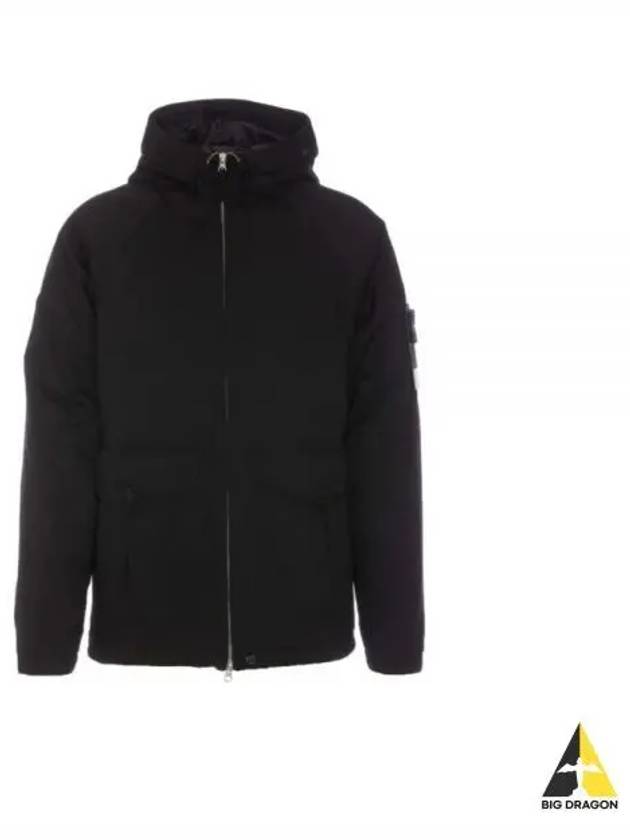 Logo David TC Down Hooded Jacket Black - STONE ISLAND - BALAAN 2