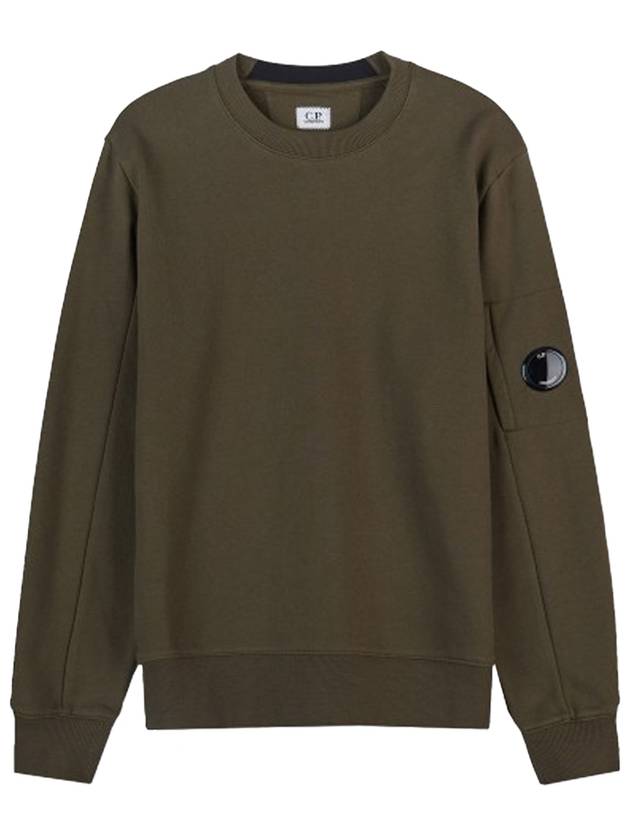 Men's Lens Wappen Diagonal Sweatshirt Khaki - CP COMPANY - BALAAN 1