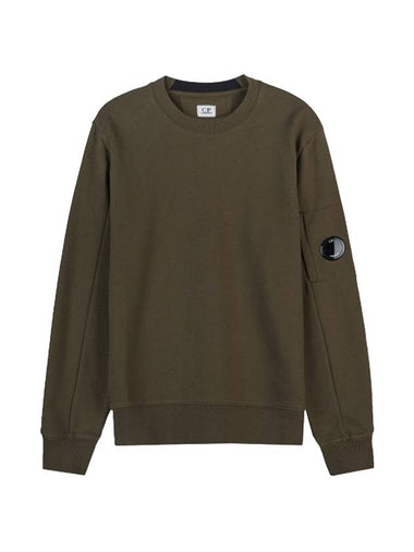 Men's Lens Wappen Diagonal Sweatshirt Khaki - CP COMPANY - BALAAN 1