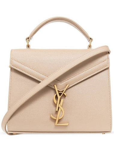 Casandra Monogram Mini Top Handle Cross Bag Beige - SAINT LAURENT - BALAAN 1