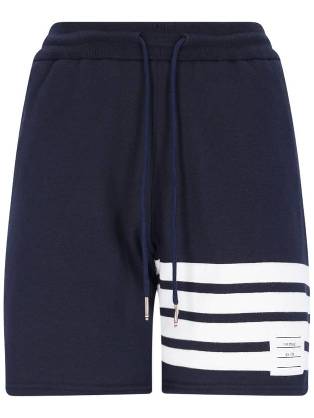 Diagonal 4 Bar Drawstring Shorts Navy - THOM BROWNE - BALAAN 2