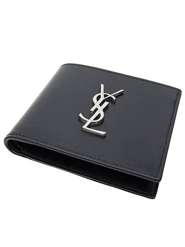 East/West Wallet In Smooth Leather Black - SAINT LAURENT - BALAAN.