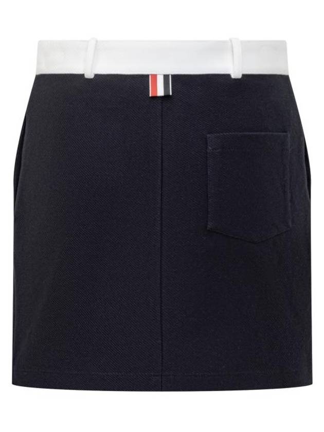 Tech Twill Mini H Line Skirt Navy - THOM BROWNE - BALAAN 3