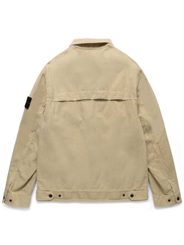 Tela Mock Neck Zip-up Jacket Beige - STONE ISLAND - BALAAN 3