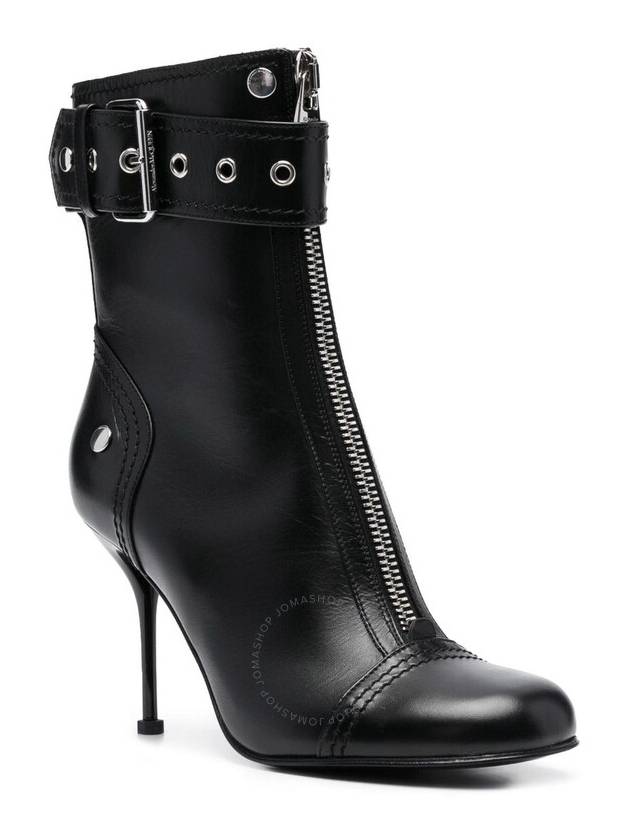 Women's Leather Bootie Ankle Boots Black - ALEXANDER MCQUEEN - BALAAN 3