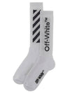 Striped Logo Long Socks White - OFF WHITE - BALAAN 1