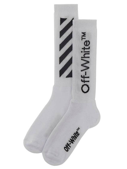 striped logo long socks white - OFF WHITE - BALAAN 1