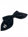 Logo Ribbon Barrette Black Hair Accessories Pin AA9731 - CHANEL - BALAAN 4