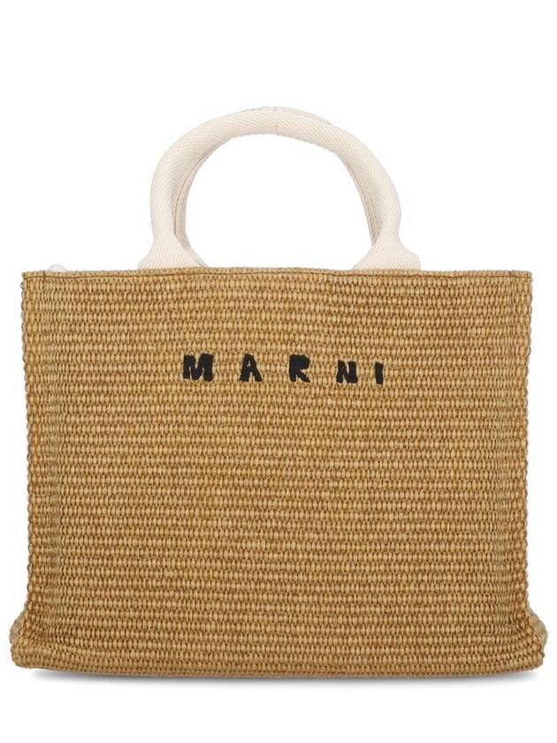 Small Raffia East West Tote Bag Brown - MARNI - BALAAN 2