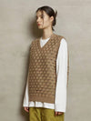 rope checker knit vest beige - UNALLOYED - BALAAN 3