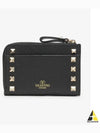 Rockstud Zipper Coin Wallet Black - VALENTINO - BALAAN 2