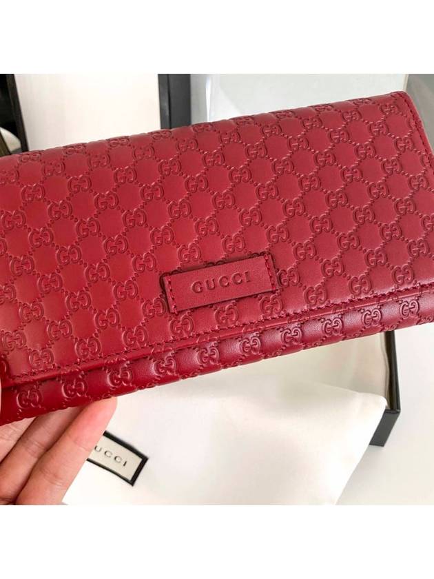 Women's Micro GG Ssima Flap Continental Long Wallet Red - GUCCI - BALAAN 3