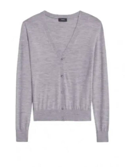 Fine Knit Wool Cardigan Grey - THEORY - BALAAN 2