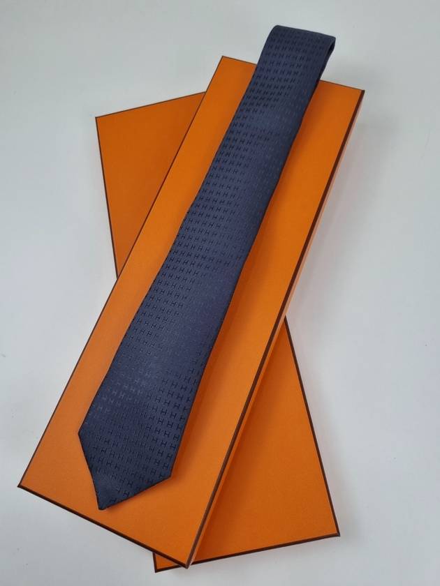 Faconnee H Tie Grey - HERMES - BALAAN 3