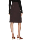 Heavy Technical Gabardine A-Line Skirt Chocolate - BOTTEGA VENETA - BALAAN 4