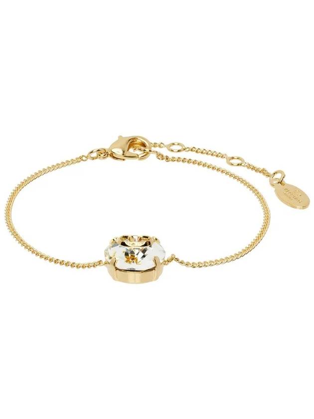 V Logo Metal Crystal Bracelet Gold - VALENTINO - BALAAN 1