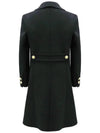 Women's Double G Embroidery Wool Single Coat Black - GUCCI - BALAAN.