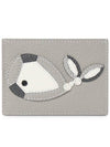 Whale Applique Pebble Card Wallet Grey - THOM BROWNE - BALAAN 3