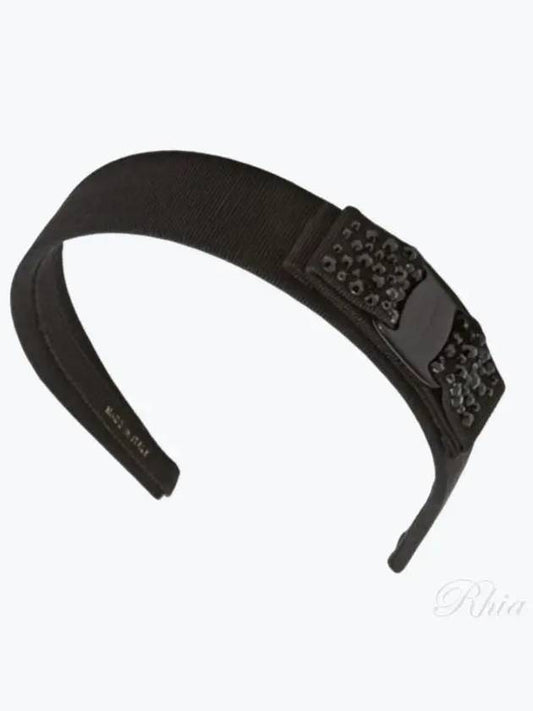 Vara Bow Swarovski Hairband Black - SALVATORE FERRAGAMO - BALAAN 2