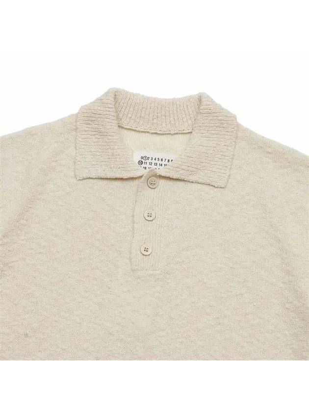 Nostalgic Boucle Knit Polo Shirt Off White - MAISON MARGIELA - BALAAN 4