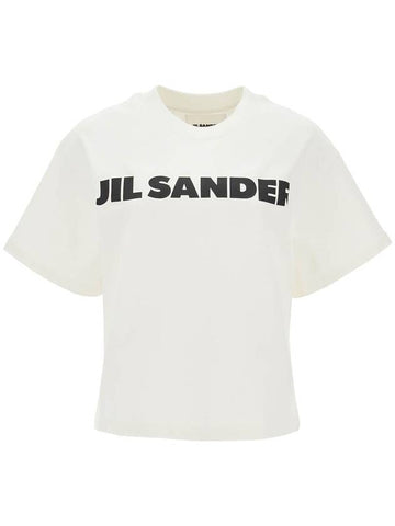 t-shirt with logo print - JIL SANDER - BALAAN 1