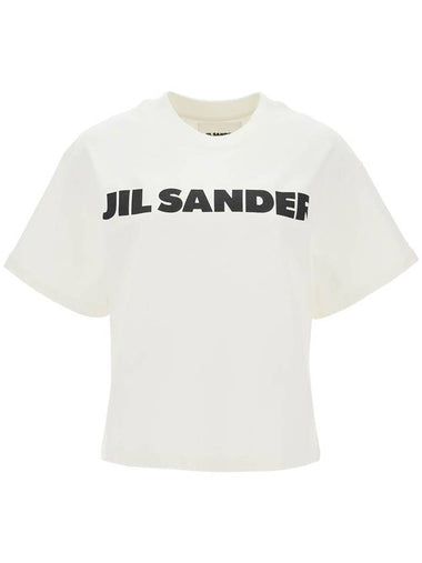 t-shirt with logo print - JIL SANDER - BALAAN 1