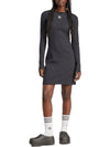 Essentials Rib Long Sleeve Short Dress Black - ADIDAS - BALAAN 1