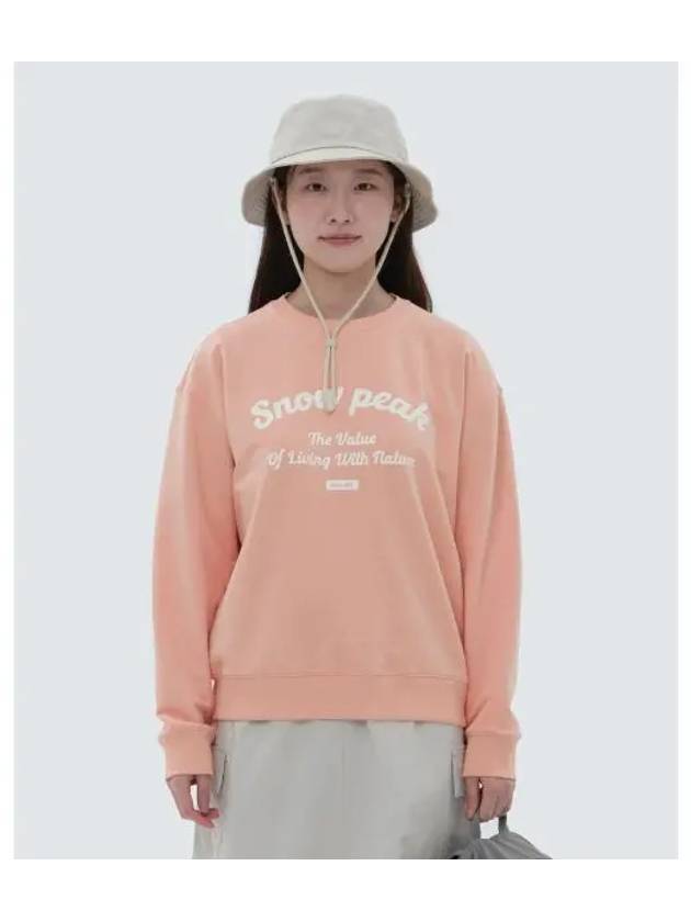 Women s Lettering Sweatshirt Light Orange S24SWFHT53 - SNOW PEAK - BALAAN 1