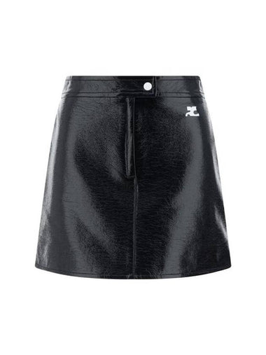 Edition Glossy Vinyl A-Line Skirt Black - COURREGES - BALAAN 1