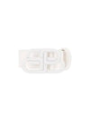 Buckle BB Logo Thin Leather Belt White - BALENCIAGA - BALAAN 1