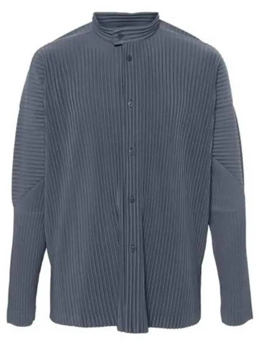 Pleated Stand Up Collar Long Sleeve Shirt Grey - ISSEY MIYAKE - BALAAN 2