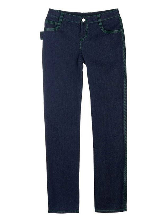 Women's Overlock Stitch Straight Jeans Indigo - BOTTEGA VENETA - BALAAN 2