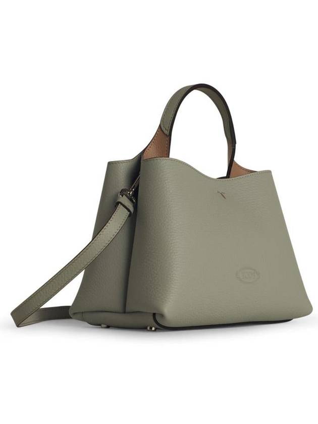 Logo Charm Leather Micro Tote Bag Grey - TOD'S - BALAAN 3