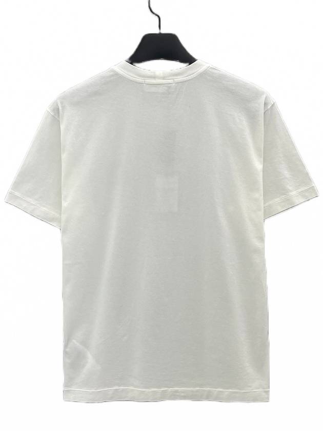 Logo Patch Cotton Short Sleeve T-Shirt White - STONE ISLAND - BALAAN 3