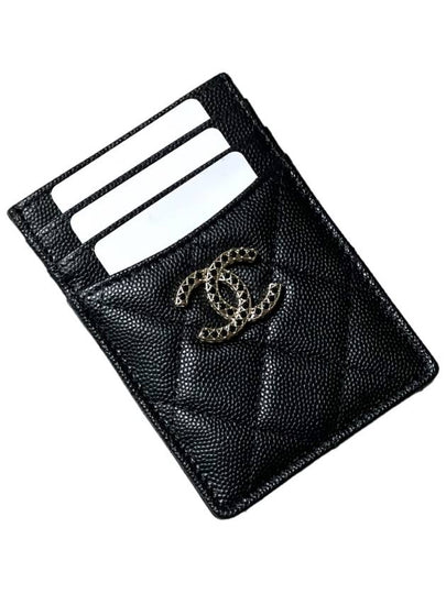 Classic Caviar Season Logo Card Wallet Black Kkeuldok AP3404 B12928 94305 - CHANEL - BALAAN 2