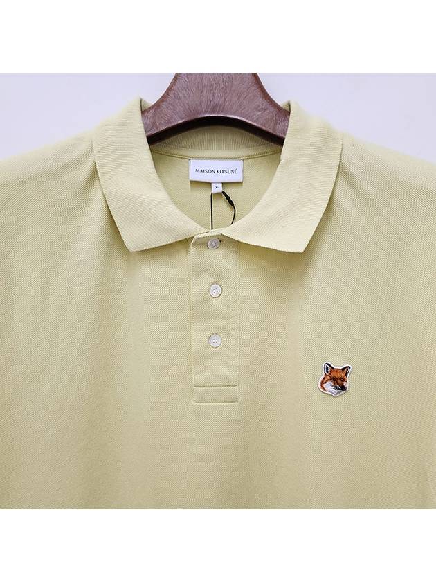 Fox Head Patch Cotton Polo Shirt Yellow - MAISON KITSUNE - BALAAN 7