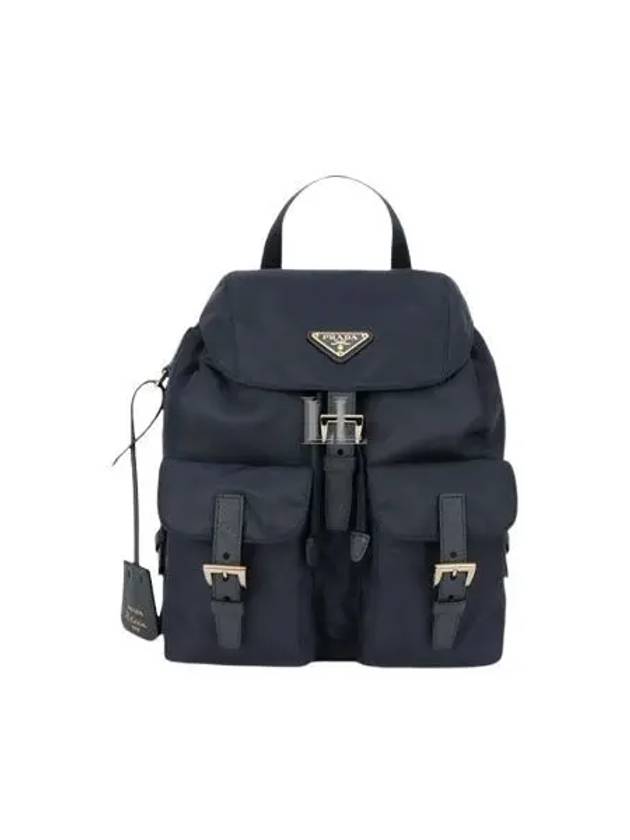 Triangle Logo Re-Nylon Small Backpack Blue - PRADA - BALAAN 2