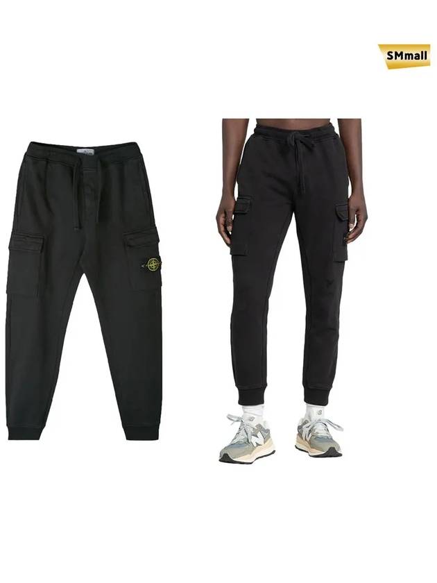 Men's Wappen Two Pocket Jogger Track Pants Black - STONE ISLAND - BALAAN.